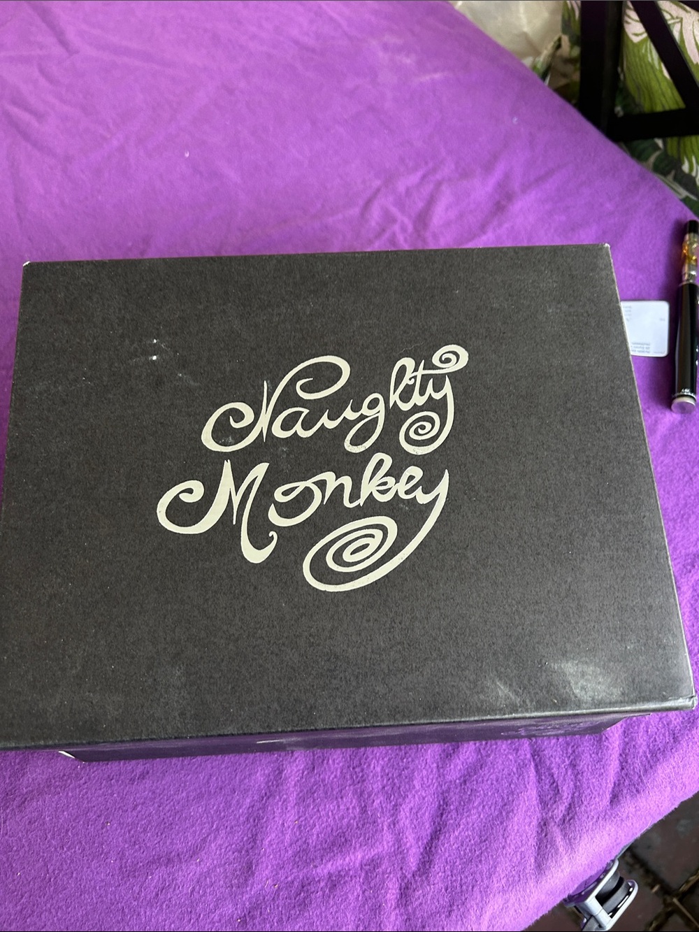 naughty monkey Black Box with Cream Logo